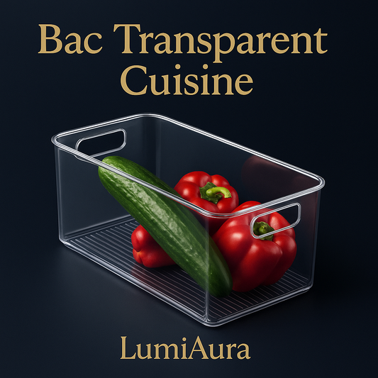 🧊 Bac Transparent LumiAura™ – Organisation parfaite pour votre cuisine & frigo