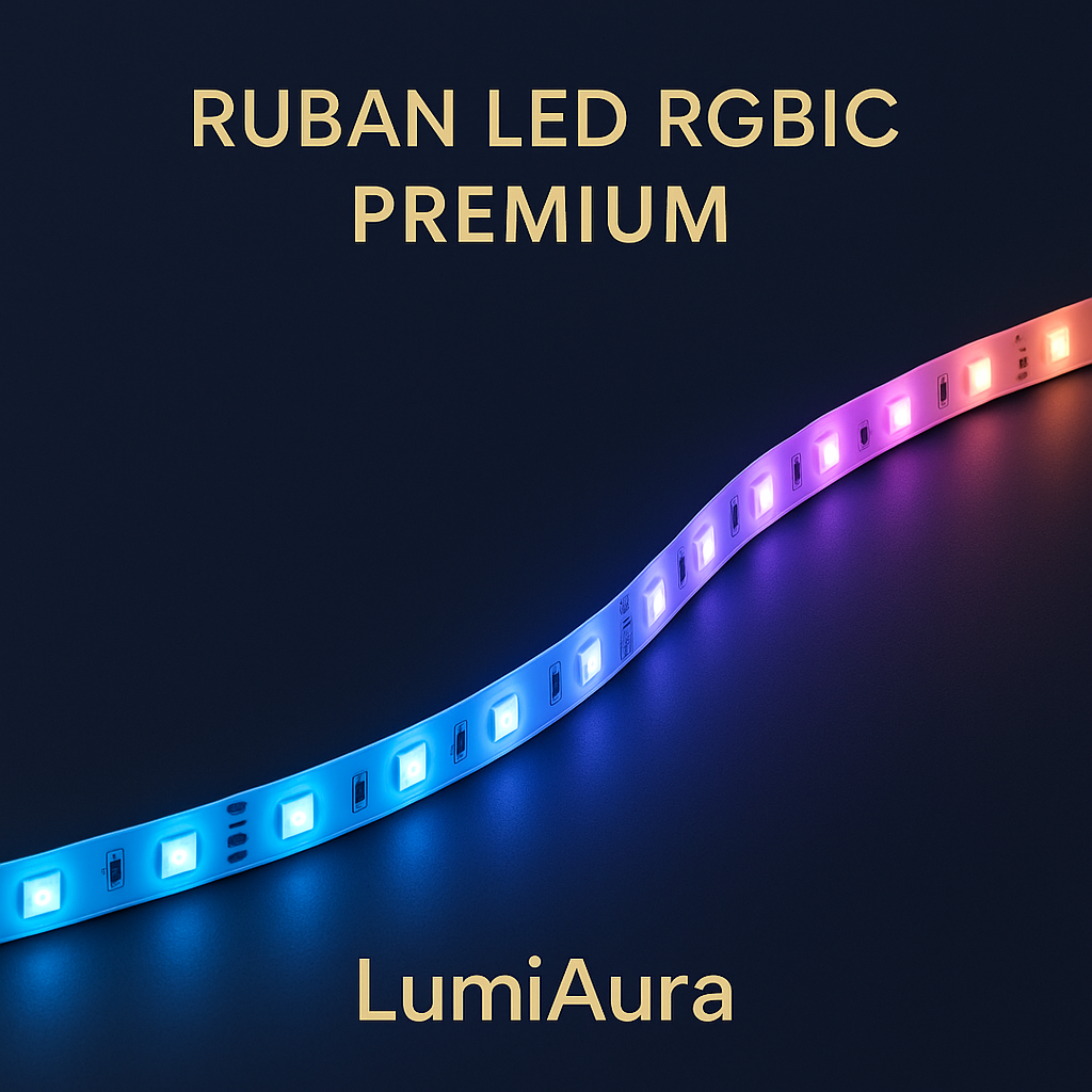Ruban LED RGBIC Premium – LumiAura™ | Ambiance Maison & RGB Intelligente