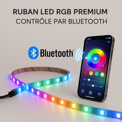 Ruban LED RGBIC Premium – LumiAura™ | Ambiance Maison & RGB Intelligente