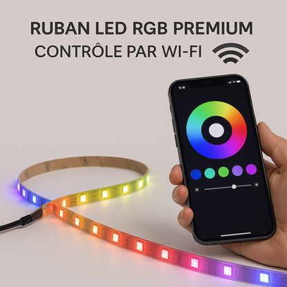 Ruban LED RGBIC Premium – LumiAura™ | Ambiance Maison & RGB Intelligente