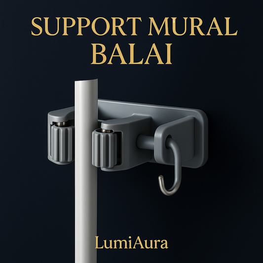 🧽 Support Mural LumiAura™ – Le rangement malin pour balais et accessoires