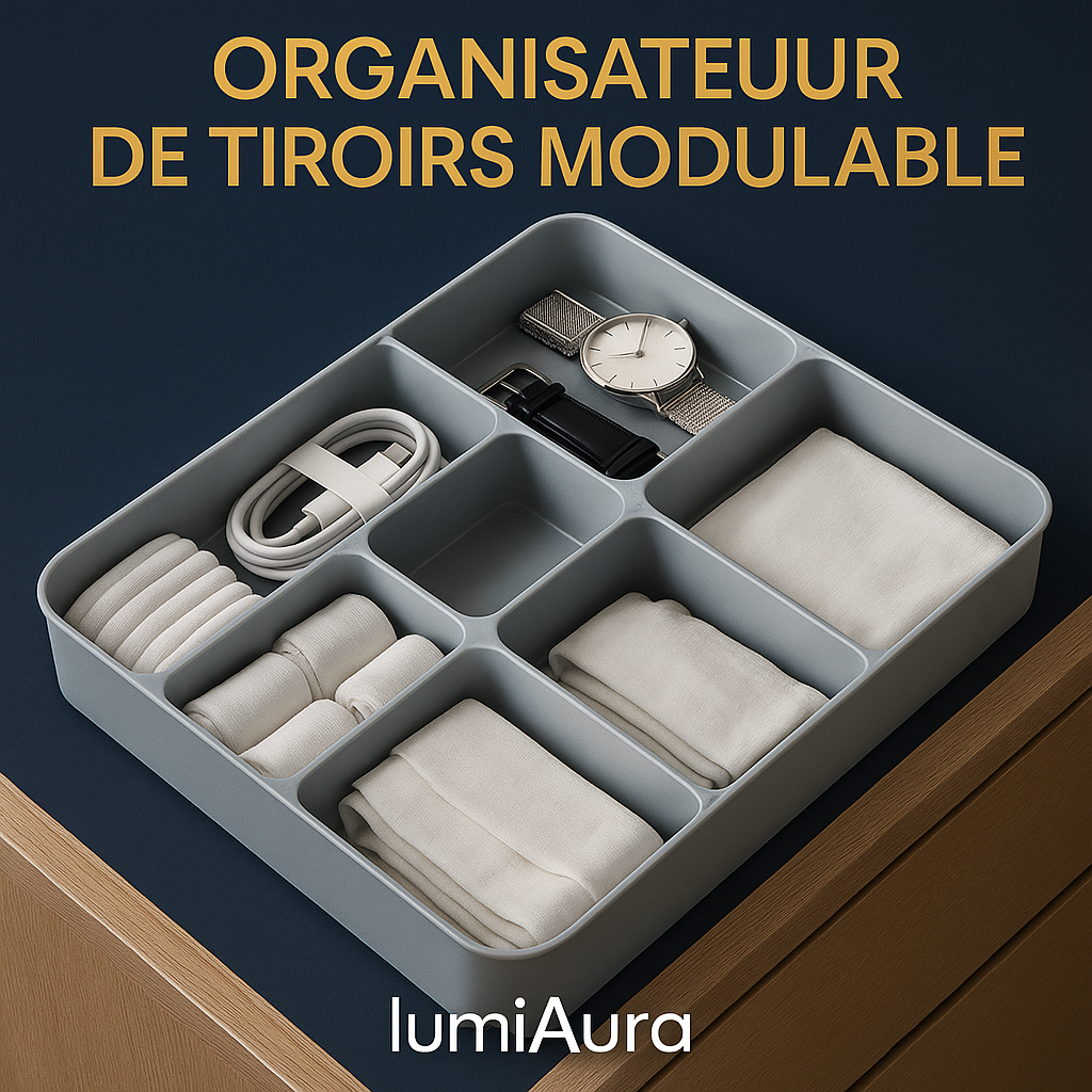 🧼 Organisateur de Tiroirs LumiAura™ – Le rangement propre, simple et élégant